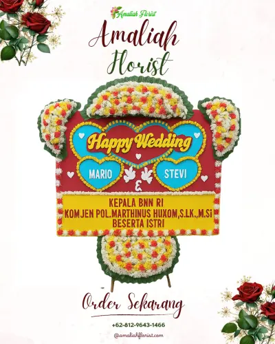 Karangan Papan Bunga Pernikahan di Kedungsukun